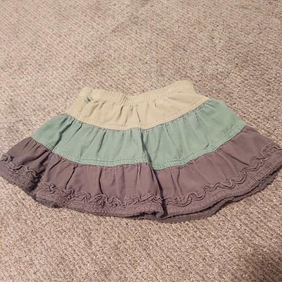 Skirt with under shorts. 3 shades of green. Corduroy. - Picture 1 of 2